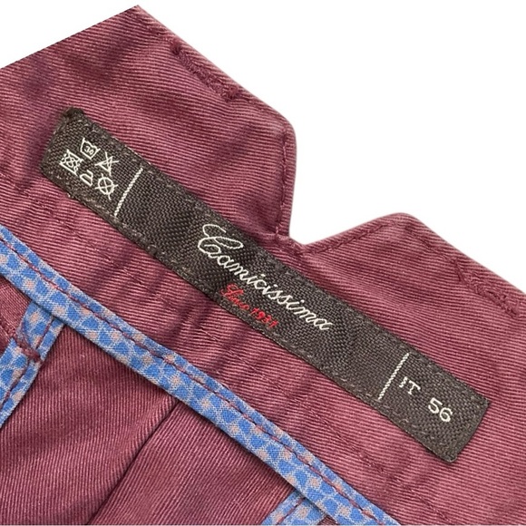 ๐Camicissima Red Chino Pants ๐ฎ๐น Size 56 ๐ Made in Italy ๐ฅ Cotton Smart Casual - Picture 4 of 7